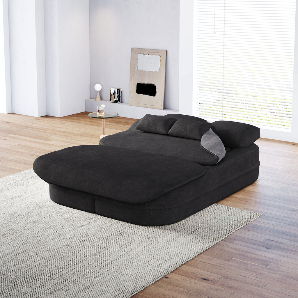 75''2-in-1 Foldable Sofa,Convertible Sleeper Foam Sofa Bed with Multi Functional Blanket, Chenille Floor folding sofa bed,  Floor Sofa Lounge Sofa for Living Room Bedroom Lounge Studio