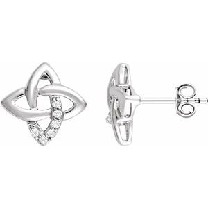 Sterling Silver 1/8 CTW Natural Diamond Earrings