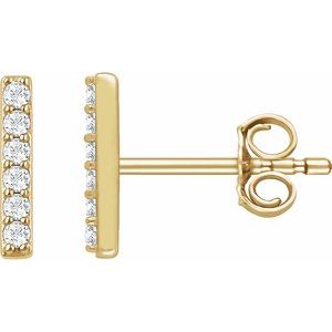 14K Yellow Gold Vermeil 1/10 CTW Lab-Grown Diamond Bar Earrings