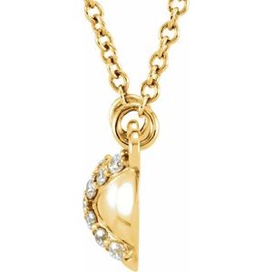 14K Yellow Gold .07 CTW Natural Diamond "X" 16 1/2" Necklace