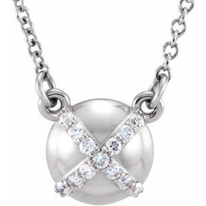 Platinum .07 CTW Natural Diamond "X" 16 1/2" Necklace