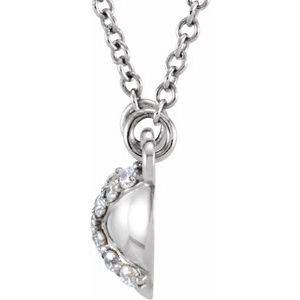 14K White Gold .07 CTW Natural Diamond "X" 16 1/2" Necklace