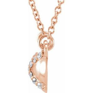 14K Rose Gold .07 CTW Natural Diamond "X" 16 1/2" Necklace