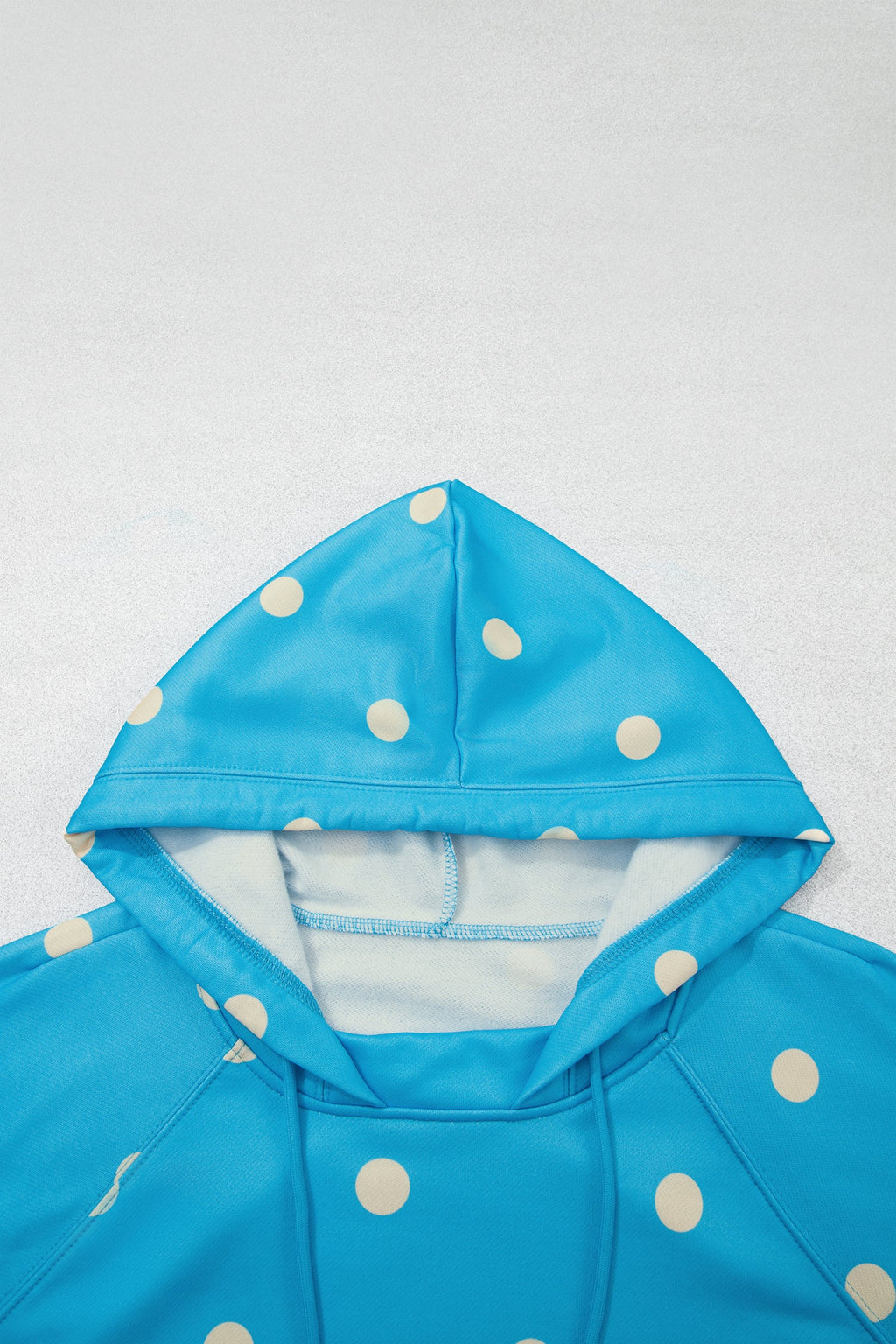 Plus Size Polka Dot Drawstring Hoodie & Pants Set