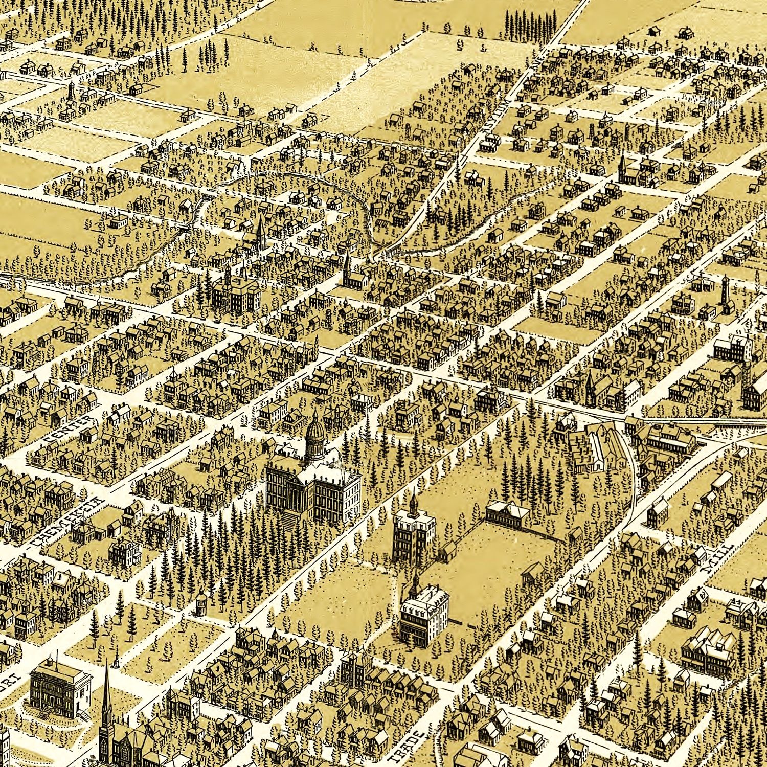 Vintage Map of Salem, Oregon 1905