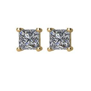 14K Yellow Gold 1 CTW Natural Diamond Stud Earrings – image 2