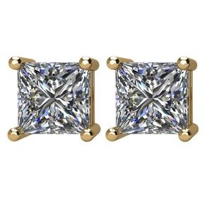 14K Yellow Gold 2 CTW Natural Diamond Stud Earrings – image 2