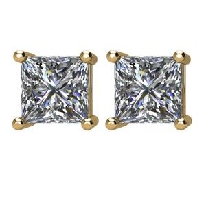 14K Yellow Gold 3/4 CTW Natural Diamond Stud Earrings – image 2