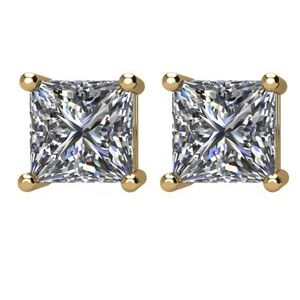 14K Yellow Gold 1 CTW Natural Diamond Stud Earrings – image 2