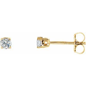 14K Yellow Gold 1/10 CTW Natural Diamond Stud Single Earring