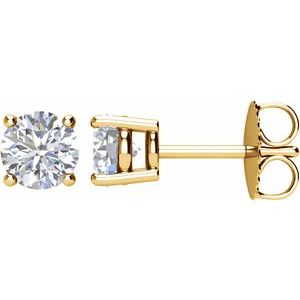 14K Yellow Gold 1 CTW Natural Diamond Earrings