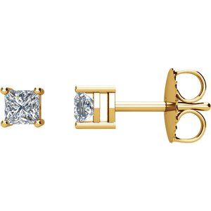 14K White Gold 1/2 CT Natural Diamond Single Stud Earring