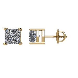 14K Yellow Gold 1 CTW Natural Diamond Stud Earrings