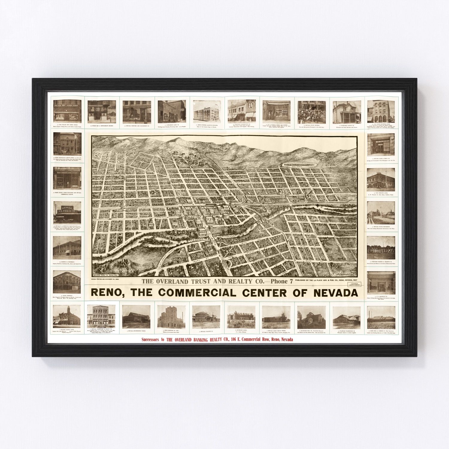 Vintage Map of Reno, Nevada 1907
