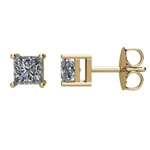 14K Yellow Gold 3/4 CTW Natural Diamond Stud Earrings