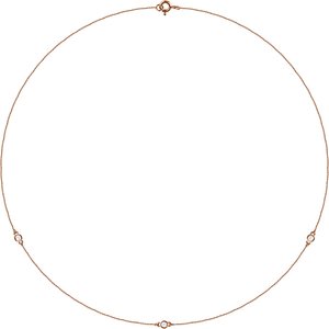 14K Rose 1/5 CTW Natural Diamond 3-Station 18" Necklace