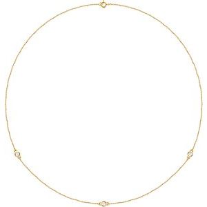 14K Yellow 1/4 CTW Natural Diamond 3-Station 18" Necklace