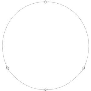 14K White Gold 1/4 CTW Lab-Grown Diamond 3-Station 18" Necklace