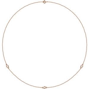 14K Rose Gold 1/4 CTW Lab-Grown Diamond 3-Station 18" Necklace