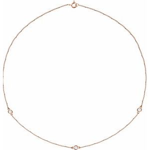 14K Rose Gold 1/3 CTW Natural Diamond 3-Station 18" Necklace
