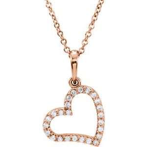 14K Rose Gold 1/10 CTW Natural Diamond 16" Necklace