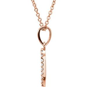 14K Rose Gold 1/10 CTW Natural Diamond 16" Necklace