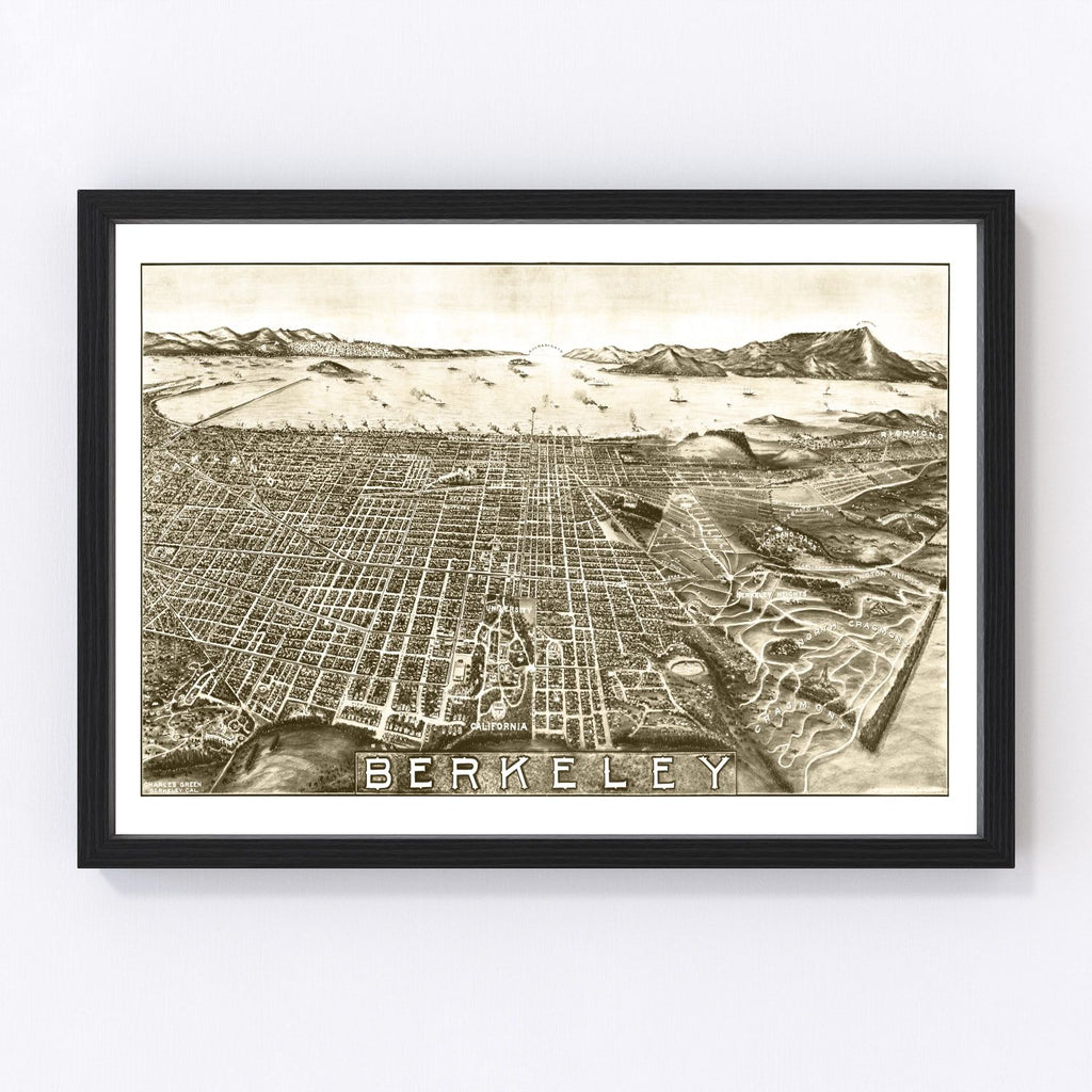 Vintage Map of Berkeley, California 1909