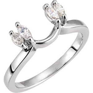 14K White 1/4 CTW Lab-Grown Diamond Wrap-Style Ring Enhancer