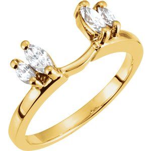 14K Yellow 3/8 CTW Natural Diamond Wrap-Style Ring Enhancer