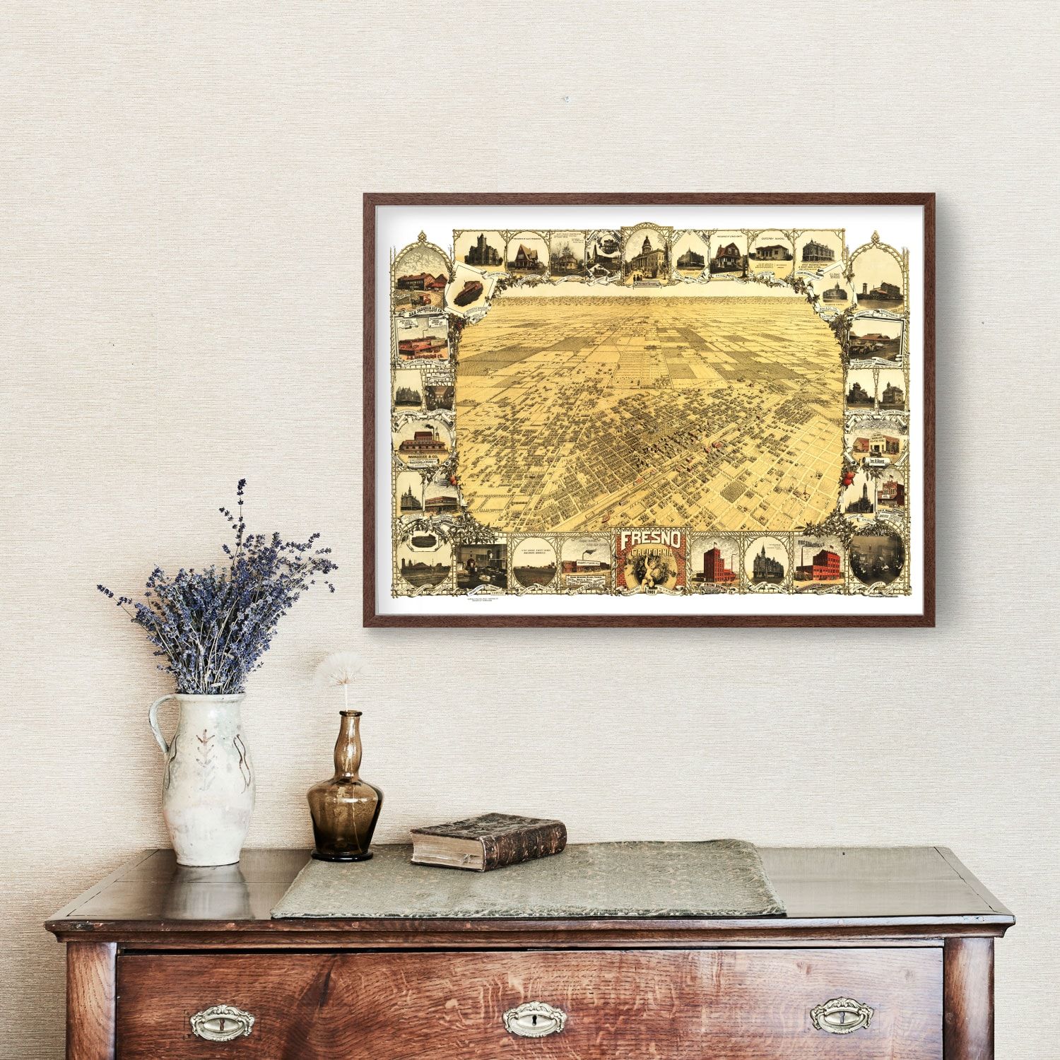 Vintage Map of Fresno, California 1901