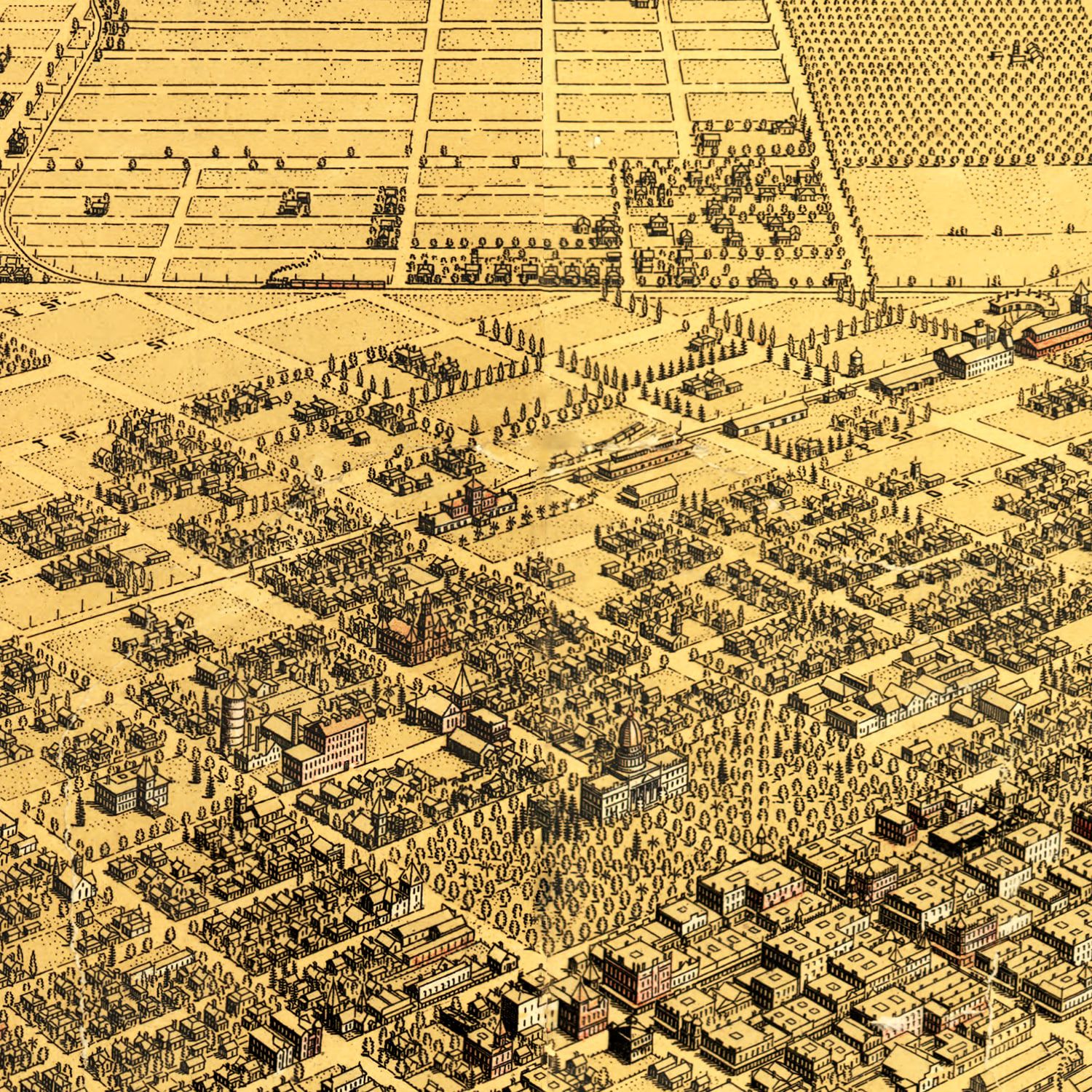 Vintage Map of Fresno, California 1901