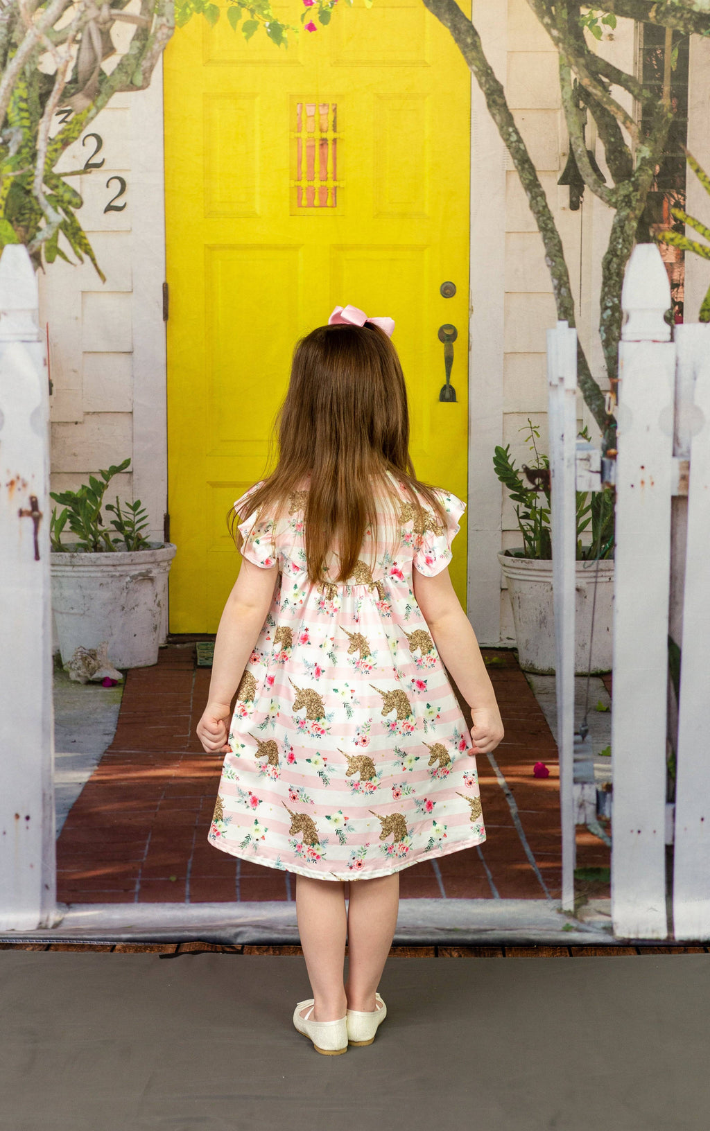 Striped Floral Unicorn Milk Silk Flutter