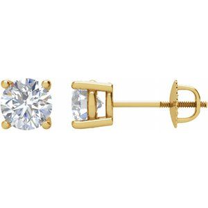 14K Yellow Gold 3/4 CTW Natural Diamond Stud Earrings