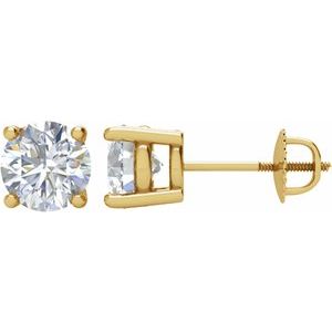 14K Yellow Gold 1 CTW Natural Diamond Stud Earrings