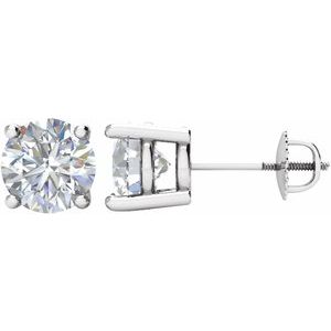 14K White Gold 1 1/2 CTW Natural Diamond Stud Earrings