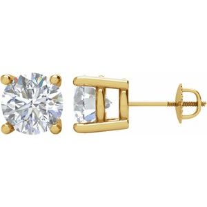 14K Yellow Gold 2 CTW Natural Diamond Stud Earrings