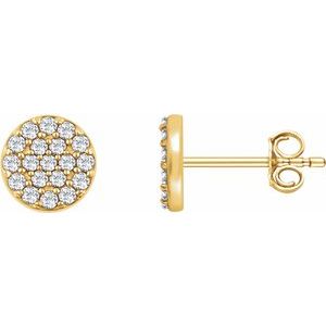 14K Yellow Gold 1/3 CTW Natural Diamond Cluster Earrings