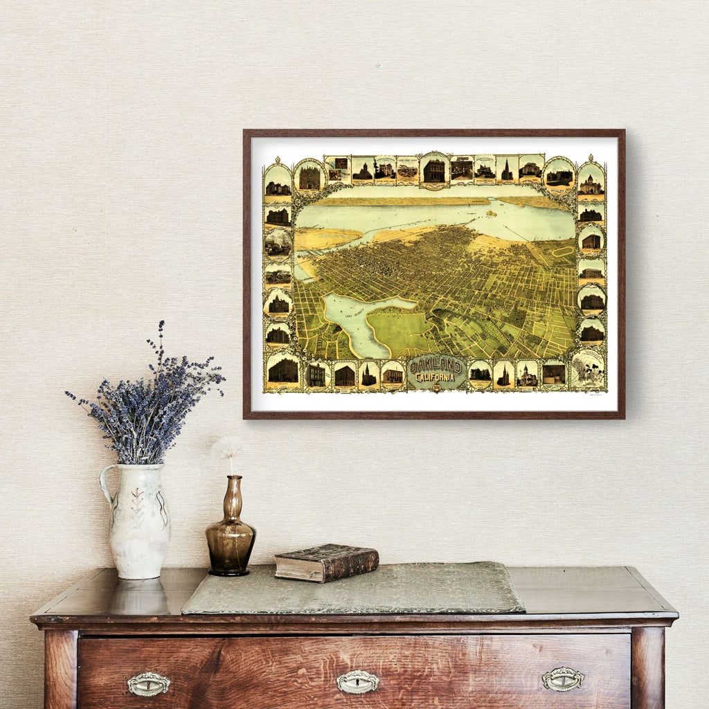 Vintage Map of Oakland, California 1900