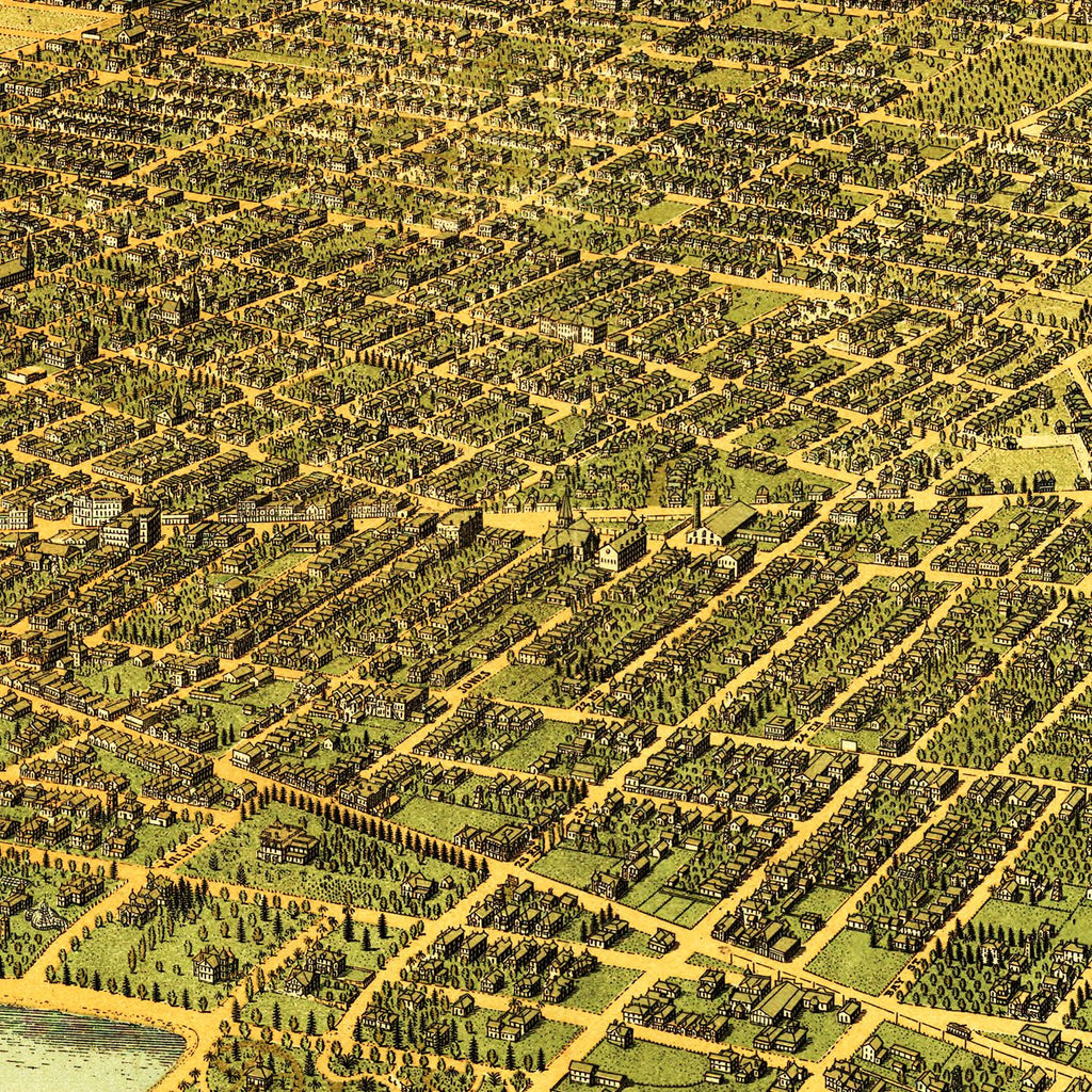 Vintage Map of Oakland, California 1900