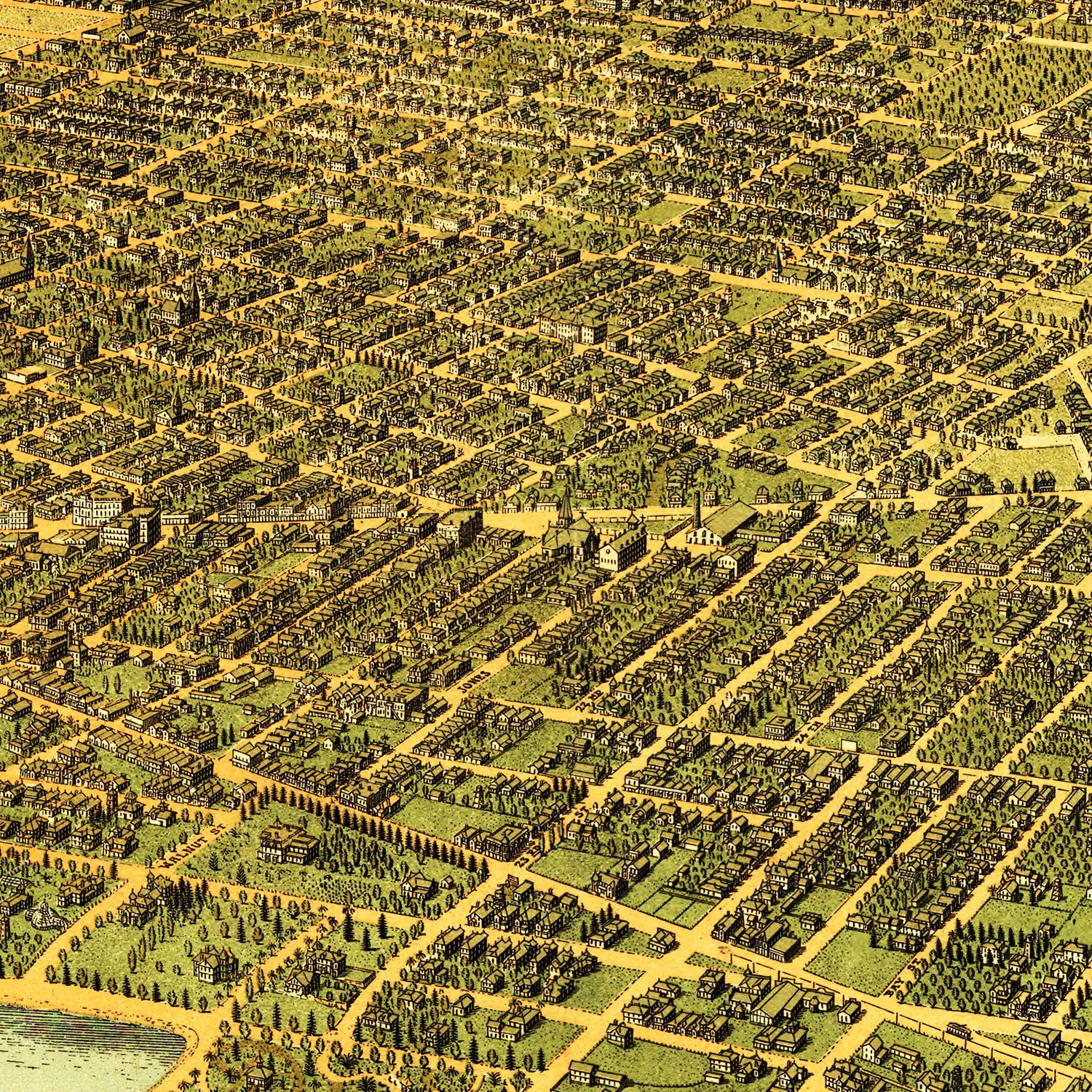 Vintage Map of Oakland, California 1900