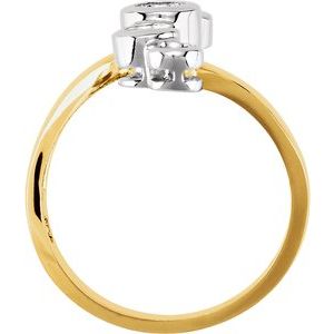 14K Two Tone 1/4 CTW Natural Diamond Right Hand Ring
