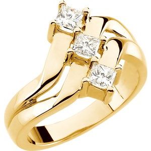 14K Yellow Gold 5/8 CTW Natural Diamond Right Hand Ring