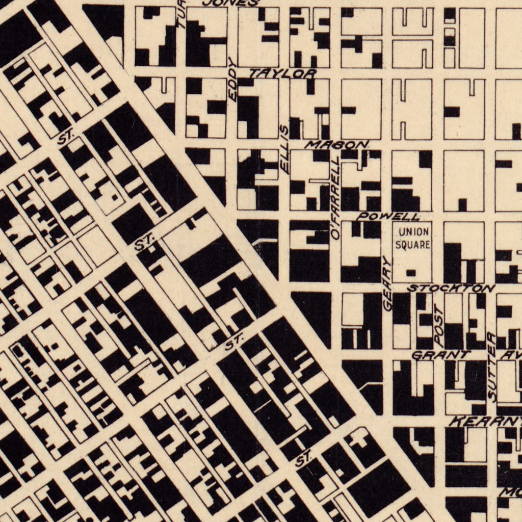 Vintage Map of San Francisco, California 1908