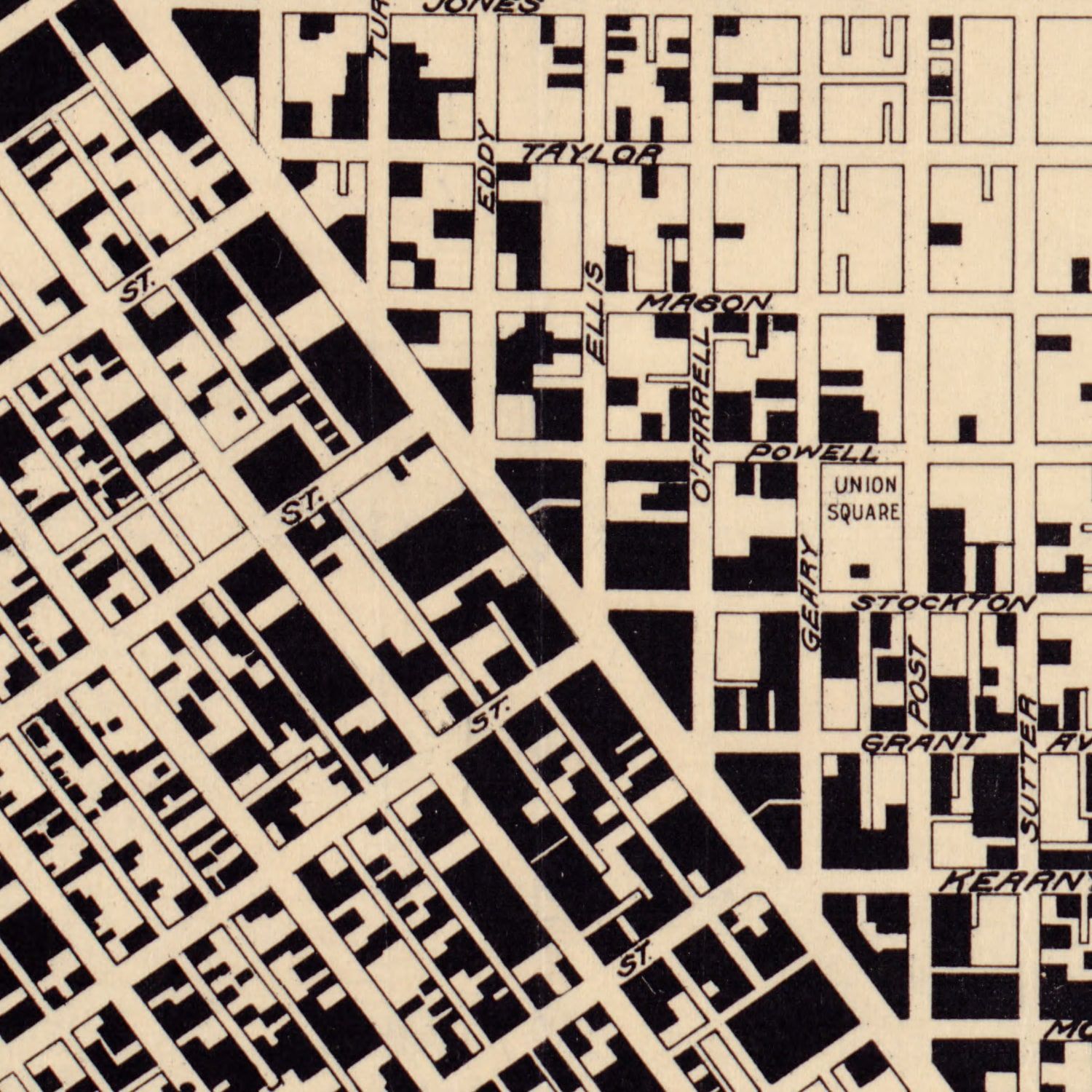 Vintage Map of San Francisco, California 1908
