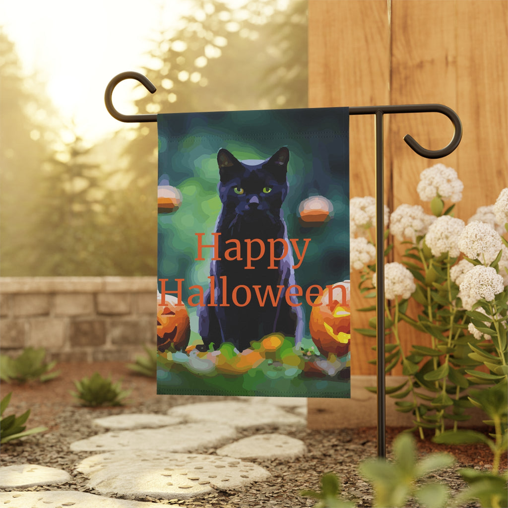 Garden Flag - Happy Halloween Black Cat Outdoor Decor