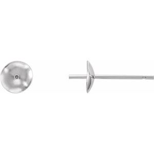 Continuum Sterling Silver Earring Mounting for 7-8 mm Pearl