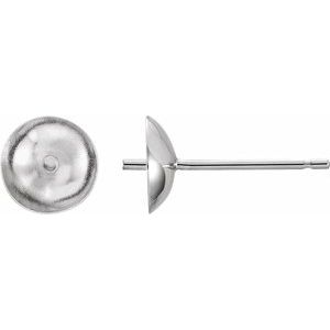 Platinum Earring Mounting for 8-10 mm Pearl