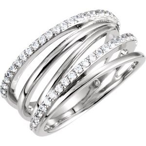 Platinum 3/8 CTW Natural Diamond Ring