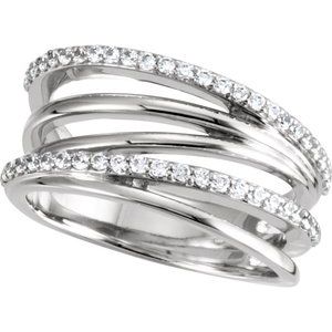 Platinum 3/8 CTW Natural Diamond Ring