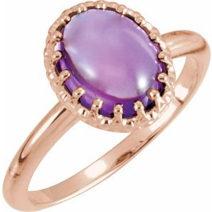 14K Rose Gold Natural Amethyst Crown Ring